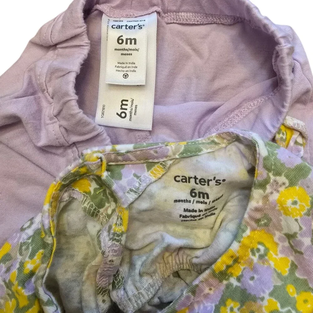 CARTER'S Lavendar and Floral 2 Piece Outfit sz 6m